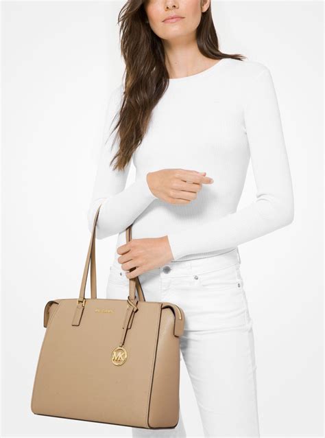 michael kors charlie large saffiano leather tote bag|Michael Kors signature sullivan.